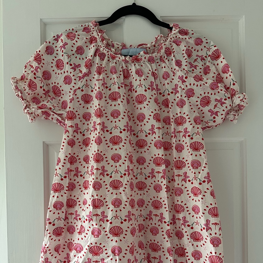 Hill House Pink and White Patterned Mini Dress